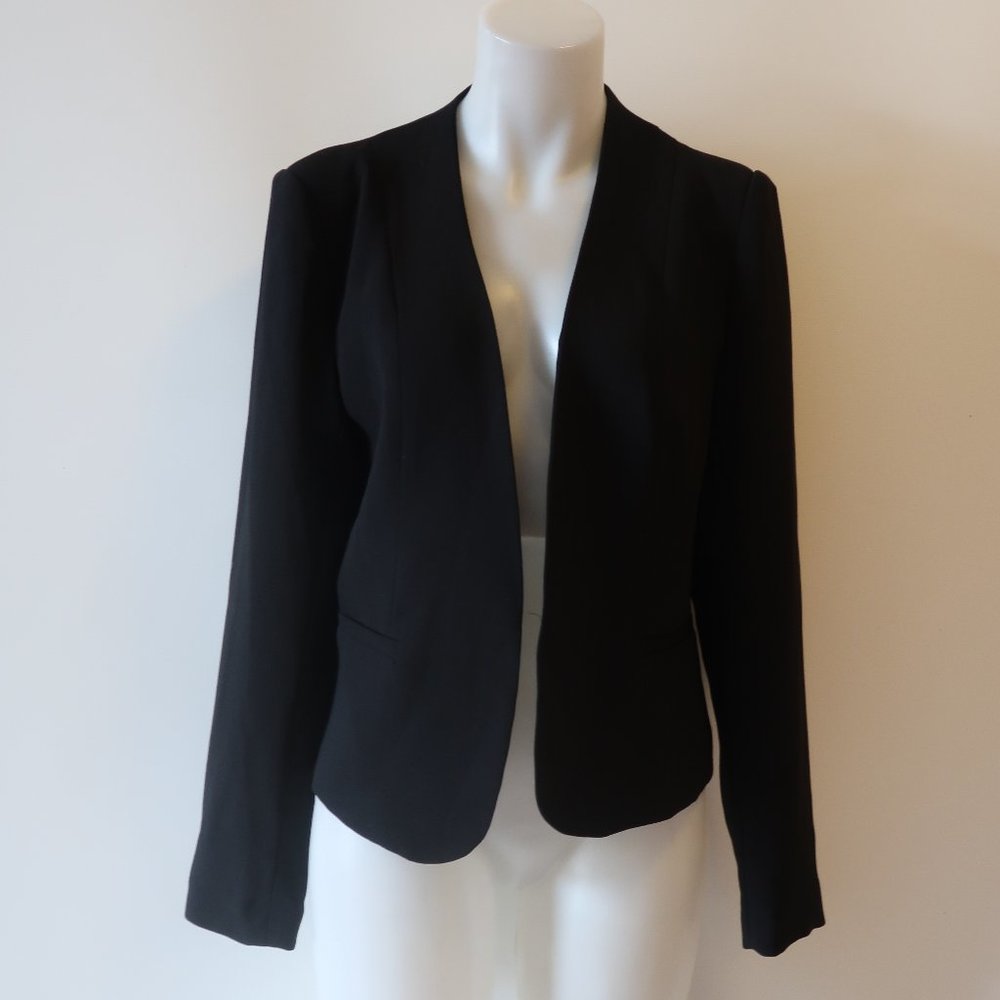 AQUA BLACK OPEN BLAZER SZ L *